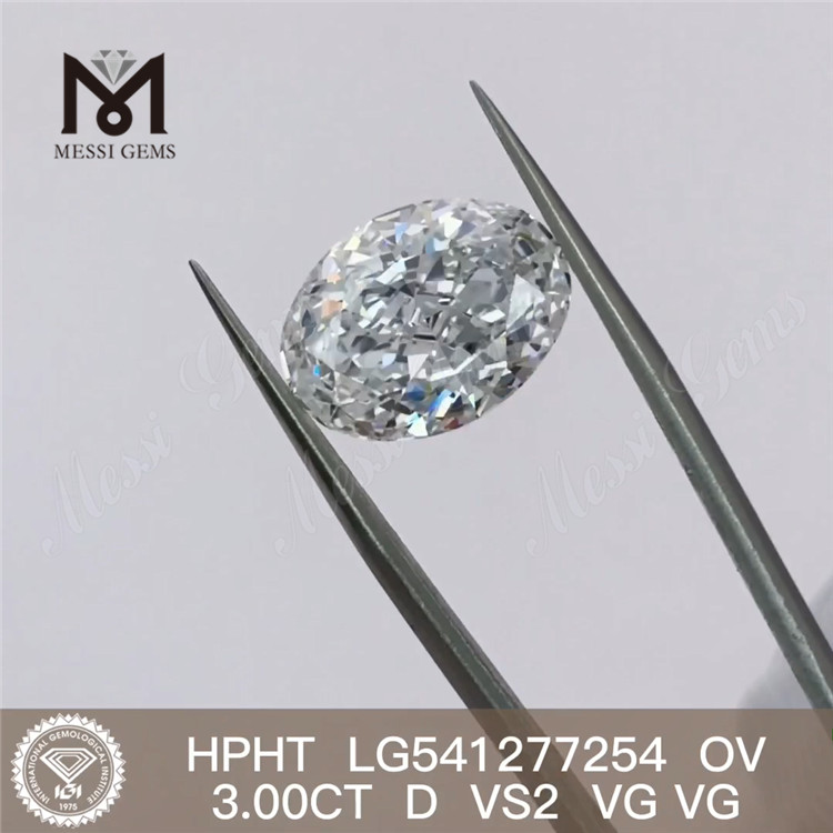 3 karat D OVAL form laboratoriedyrkede diamanter HPHT laboratoriediamanter på lager