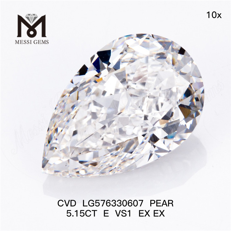 5.15CT E VS1 EX EX brugerdefinerede PEAR laboratoriedyrkede diamanter CVD LG576330607