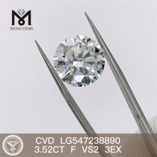 3.52ct F farve VS2 3EX syntetiske diamanter pris RD CVD diamant