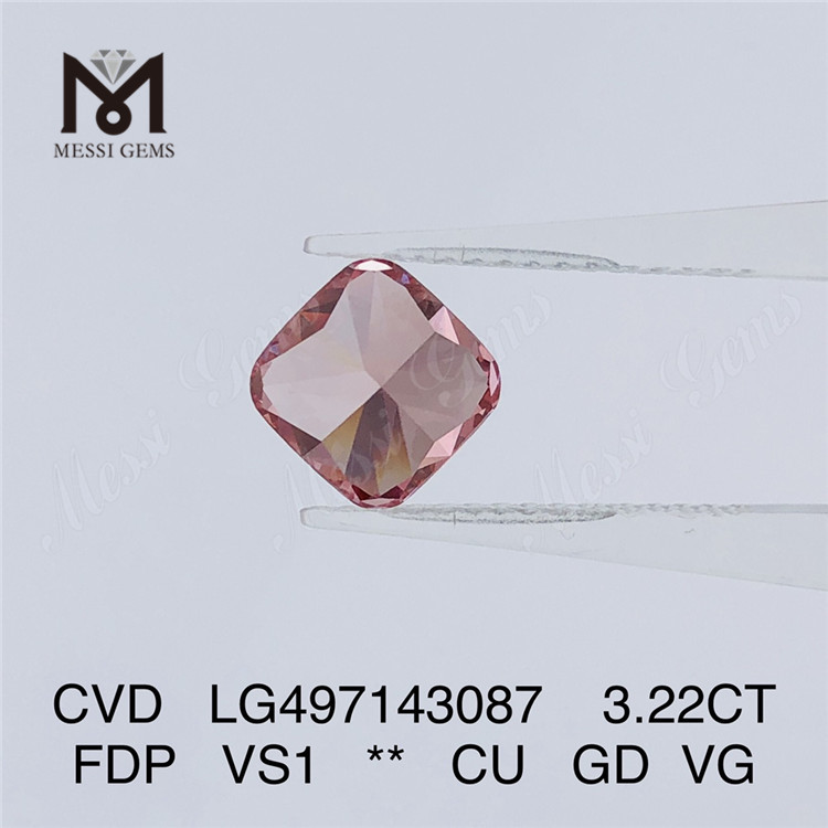 3.22CT FANCY DEEP PINK VS1 CU GD VG CVD laboratoriedyrket diamant LG497143087