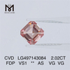 2.02CT FANCY DEEP PINK VS1 AS VG VG lab diamant CVD LG497143084