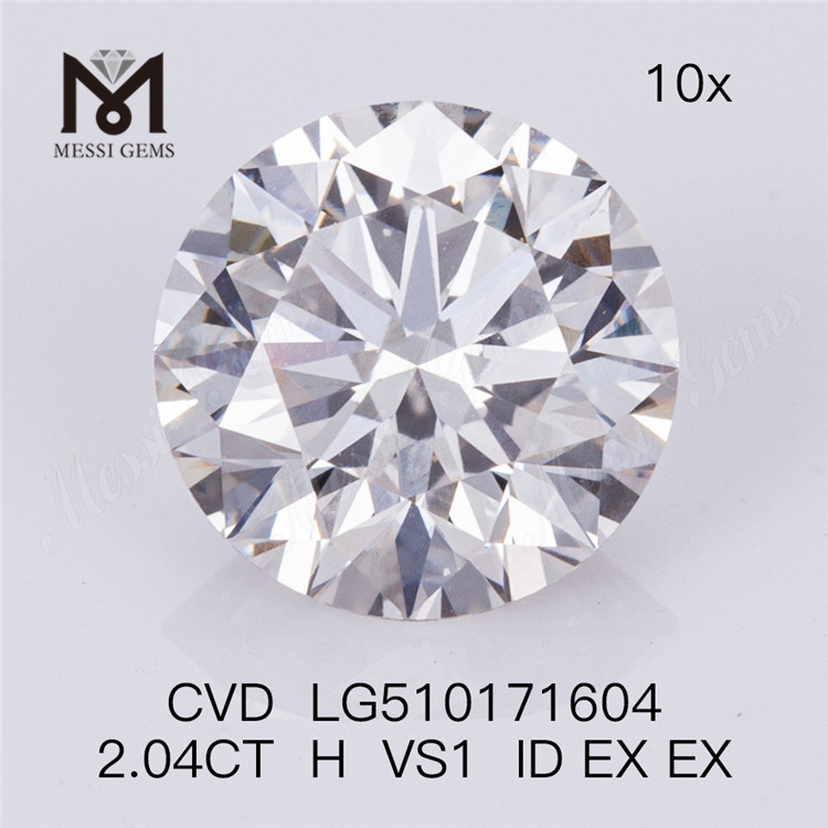 2.04CT syntetisk diamant rundskåret H VS1 Cvd diamant engros