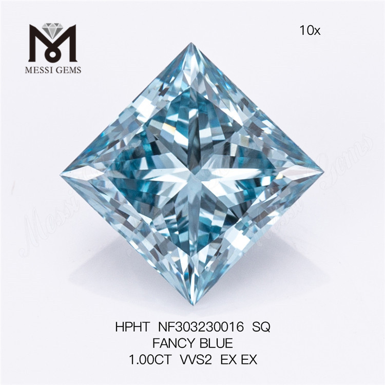 1.00CT VVS2 SQ FANCY BLUE laboratoriedyrket diamant HPHT NF303230016