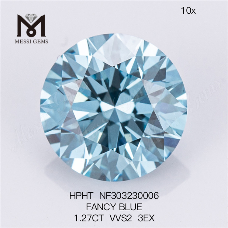 1.27CT FANCY VVS2 3EX engros lab dyrket blå diamanter HPHT NF303230006