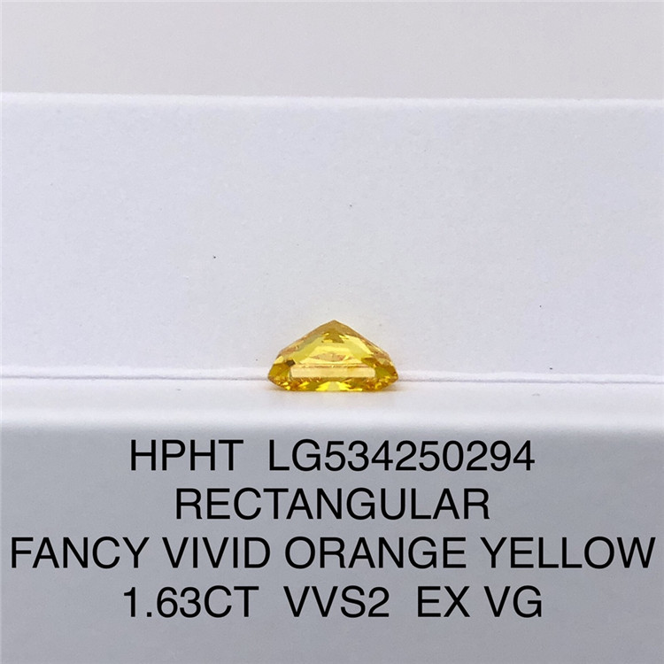 1,63 karat Fancy Yellow Lab Diamond VVS2 RECTANGULAR EX løse syntetiske diamanter