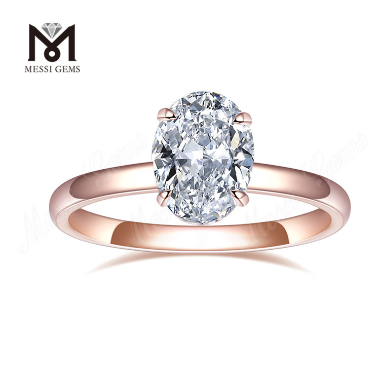 1.39CT Lab Diamond 18k Rose Gold Engagement Solitaire Vielsesring