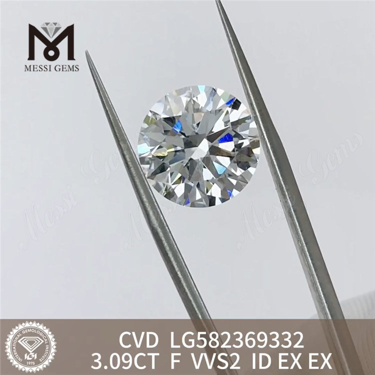 3.09CT F VVS2 ID EX EX LG582369332 cvd diamanter til salg丨Messigems