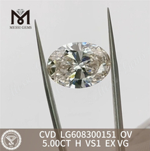 5.00CT H VS1 EX VG OV skabte diamanter til salg IGI Certified Brilliance丨Messigems LG608300151 