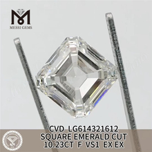 10.23ct F VS1 SQUARE EMERALD CUT IGI-certificerede diamanter CVD LG614321612 丨Messigems