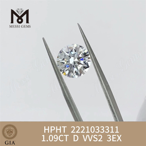 1.09CT D VVS2 3EX HPHT gia lavet i laboratoriediamant 2221033311丨Messigems 