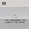4.05CT F VS2 EX EX 4kt CVD Lab Diamond SQ CVD LG595394631