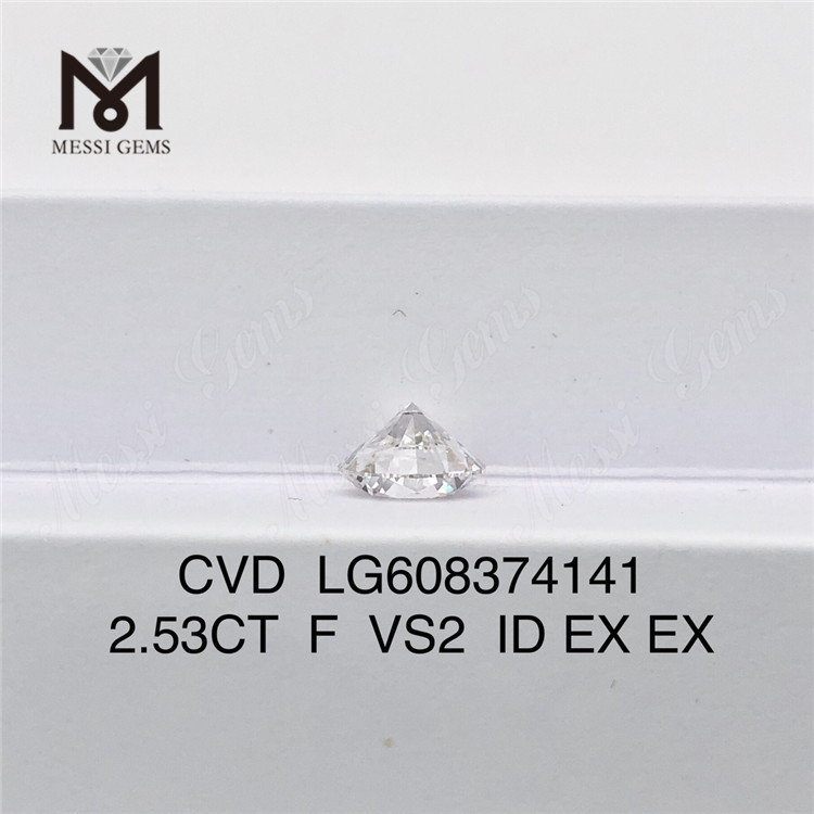 2.53CT F VS2 EX Cvd Lab dyrket diamant, etisk holdbar og strålende som udvundet diamanter丨Messigems LG608374141