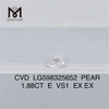 1.88CT E VS1 EX EX PEAR Lab Diamonds Uovertruffen renhed og glans CVD LG598325652丨Messigems