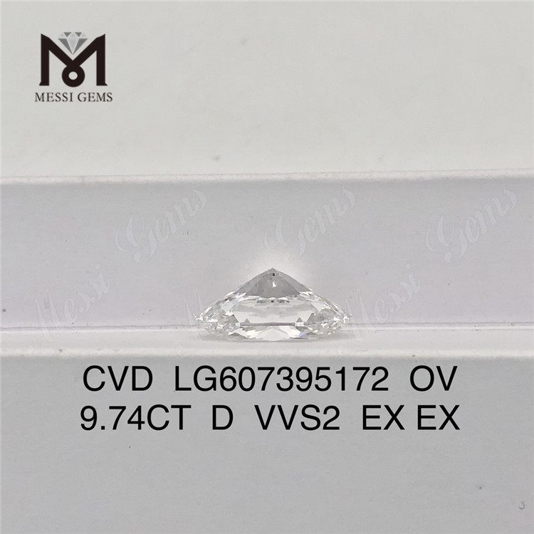 9.74CT D VVS2 OV store laboratorium skabte diamanter CVD LG607395172丨Messigems