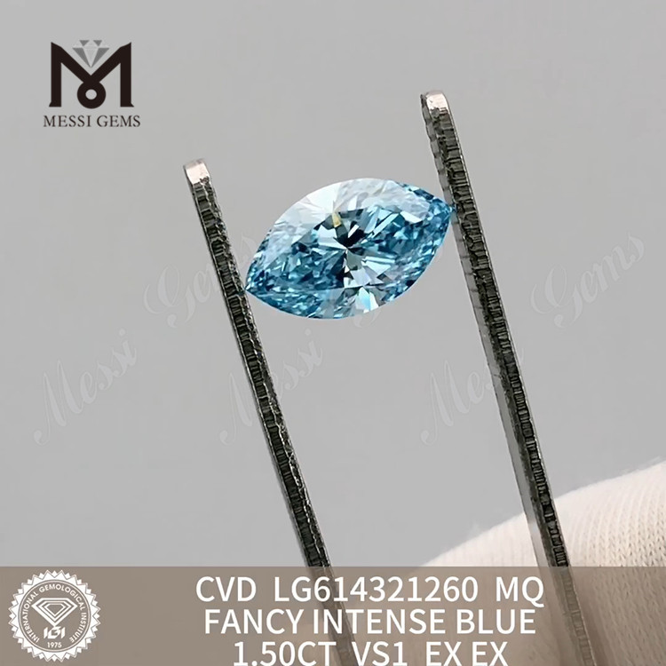 1.50CT mandsdyrkede diamanter MQ VS1 FANCY INTENSE BLUE丨Messigems CVD LG614321260 