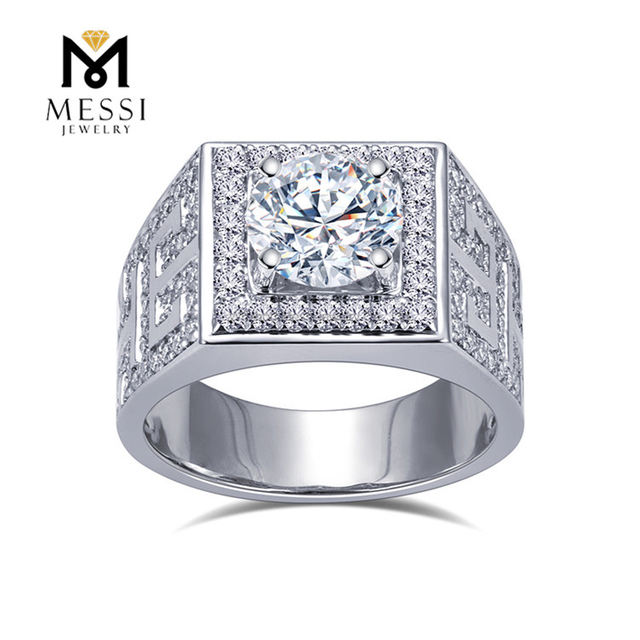 Engagement Wedding Lab Diamantring til mænd i 10k Wedding Band Men丨Messijewelry