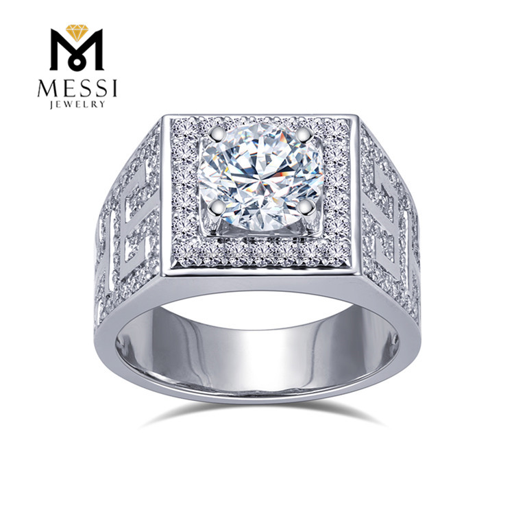 Engagement Wedding Lab Diamantring til mænd i 10k Wedding Band Men丨Messijewelry