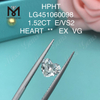 1,52 karat HEART BRILLIANT E VS2 HPHT laboratoriedyrket diamant