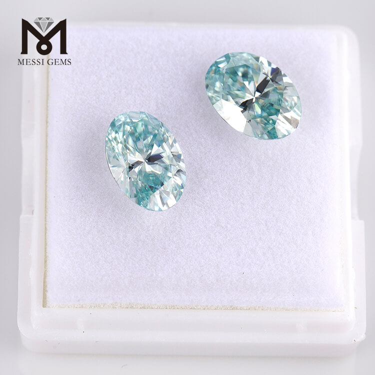 9*13mm OVAL Cut China Teal syntetisk moissanite