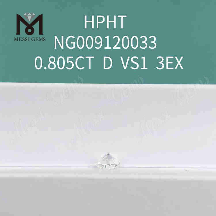 0,805 karat D VS1 rund hvid laboratoriefremstillet diamant 3EX løse syntetiske diamanter