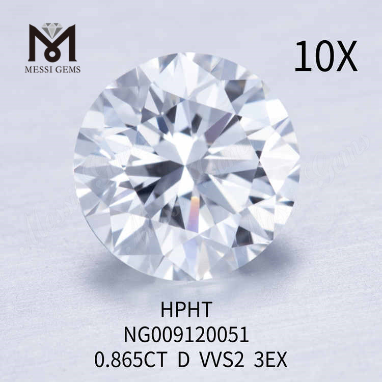 0.865CT RD hvid VVS2 3EX løs lab lavet diamant