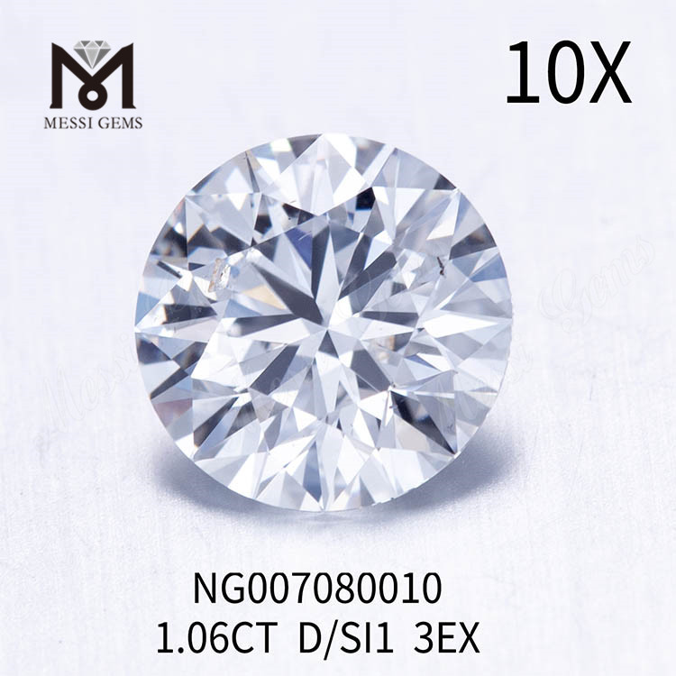 1.06ct D hvid Lab Grown Diamond sten SI1 EX CUT
