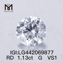 1,13 karat G VS1 runde BRILLIANT IDEAL 2EX kunstigt dyrkede diamanter