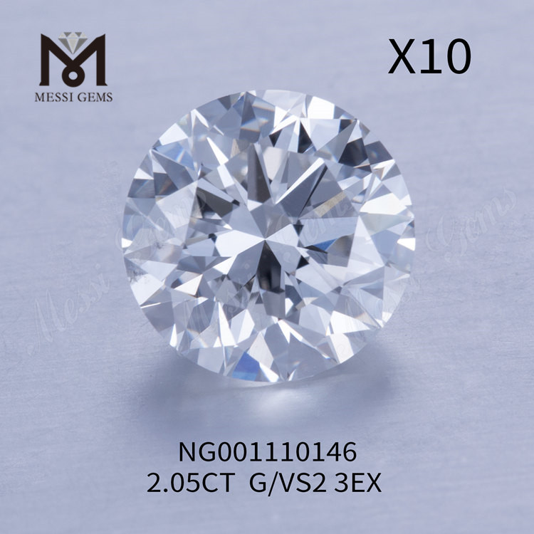 2.05ct G Round VS2 EX Cut Grade bedste laboratoriedyrkede diamanter online