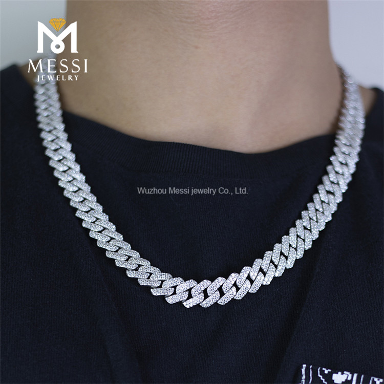 Hip hop smykker Moissanite cubanske halskæde Ice Out Moissanite cubanske Link Chain