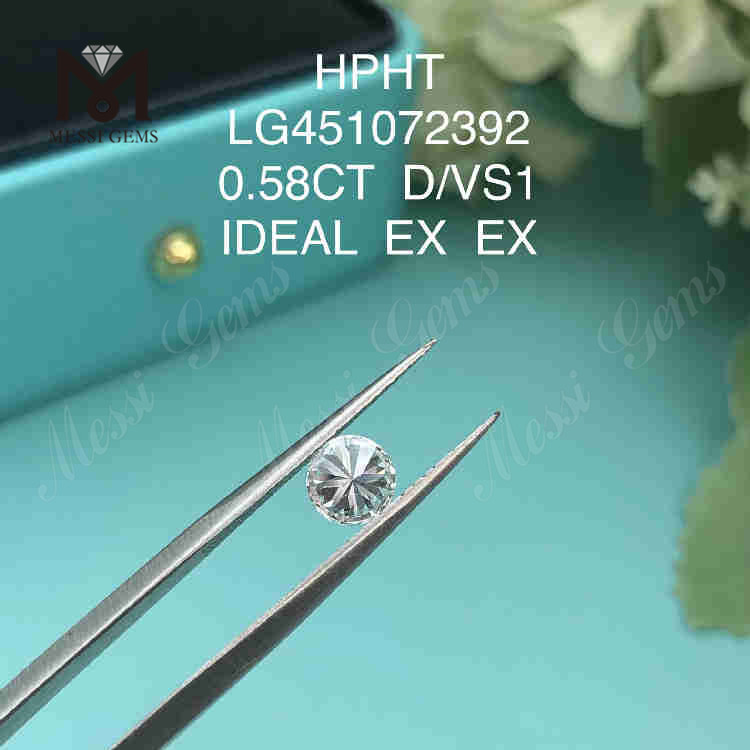 0.58CT D/VS1 laboratoriefremstillede diamanter IDEAL EX EX 