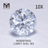 D runde Løs Ædelsten Syntetisk Diamant SI1 1.509ct EX Cut