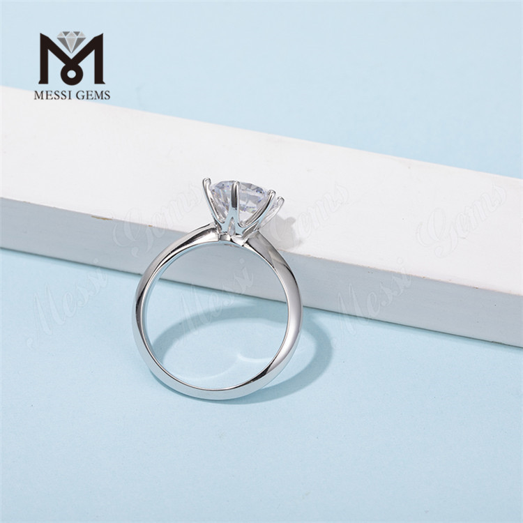 Messi Gems sterling sølv 925 ring smykker 14 karat guldbelægning kvinde gave 3 karat moissanite diamantring