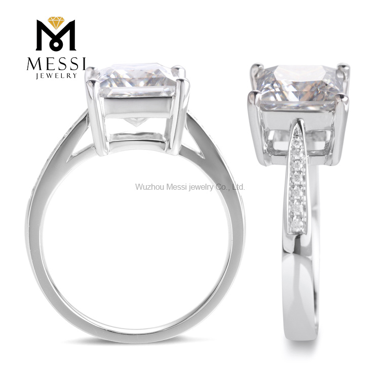 moissanite diamantring Firkantet princess cut 14k 18k hvidguld ring til kvinde smykker pige ring