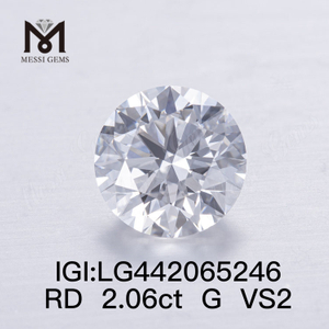 2.06ct G VS2 Round Cut EX 2 karat lab diamant pris