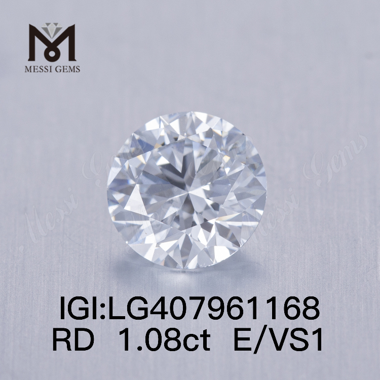 1.08CT E/VS1 rund IGI laboratoriedyrket diamant