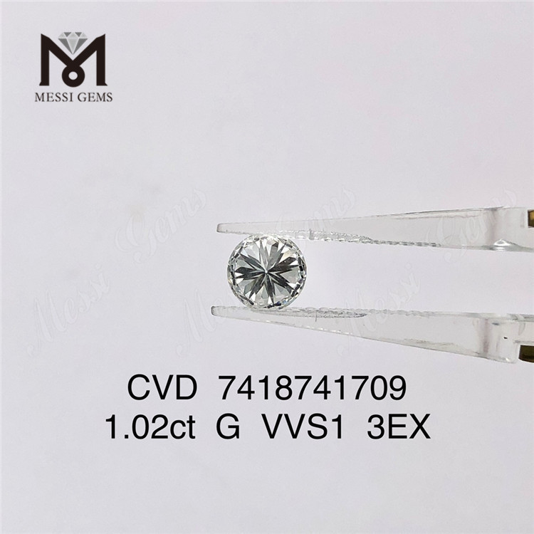 1.02ct VVS cvd diamant Ronnd Cut 3EX menneskeskabt diamant på lager