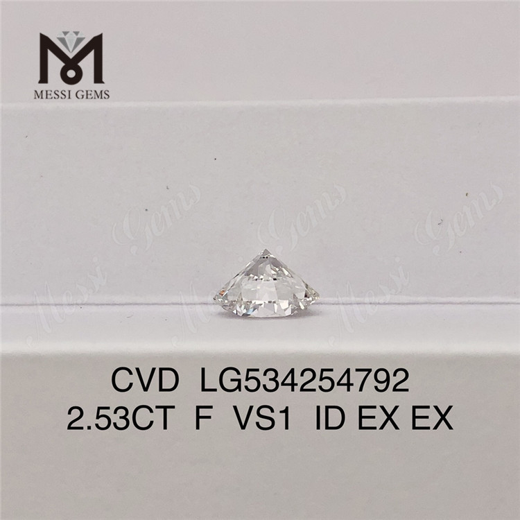 2,53CT F VS løse laboratoriediamanter engros RD-form laboratoriedyrkede diamanter 2,5 karat til salg