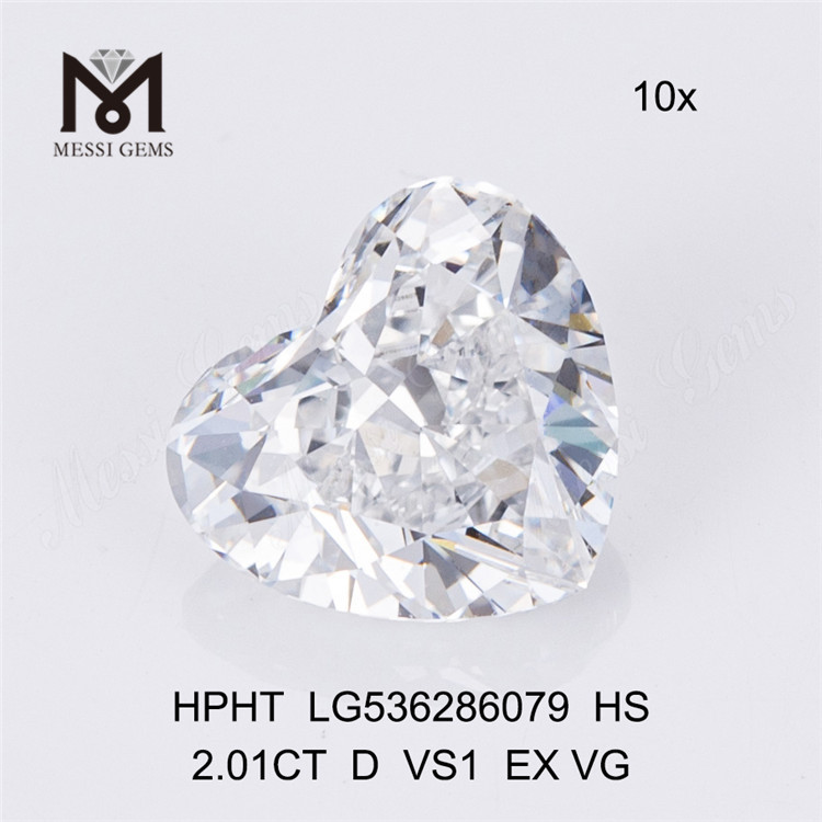 2.01ct D HPHT Lab Diamond VS HEART menneskeskabte diamanter på lager