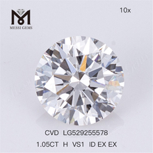 1.05ct H VS Billig Menneskeskabt Diamant Ronnd Bedste Løs Lab Diamant CVD