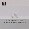 4.26CT F VS2 ID EX EX laboratoriediamant RD laboratoriedyrket diamant CVD