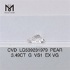 3,49CT lab diamant pris Pæreform G VS Lab Diamant engrospris