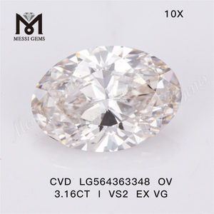 3.16CT OV Cut I Farve VS2 EX VG Lab Diamond CVD LG564363348