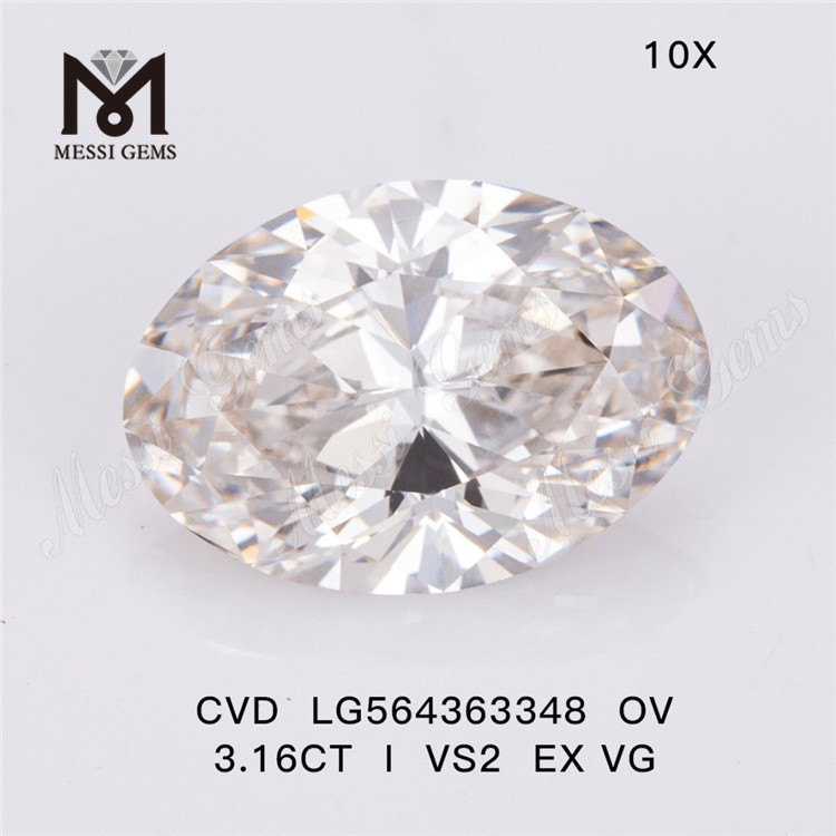3.16CT OV Cut I Farve VS2 EX VG Lab Diamond CVD LG564363348