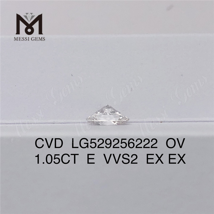 1.05ct E VVS2 EX EX OV Syntetisk diamant CVD