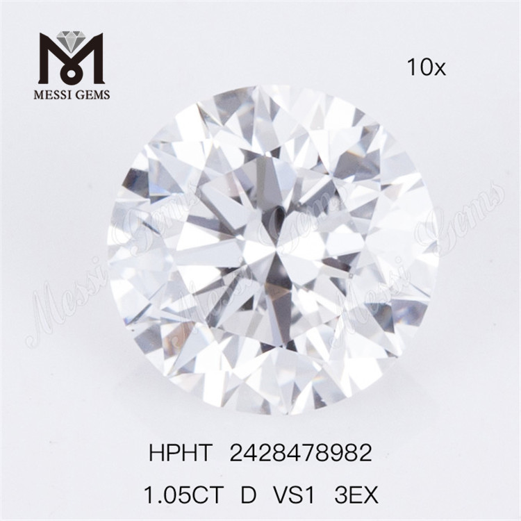 1.05CT D VS1 3EX RD Cut Løs Lab Diamanter Hvid Løs Lab Diamant