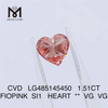 1.51CT FIOPINK SI1 HEART VG VG engros lab skabt diamanter CVD LG485145450