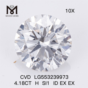 4.18CT H farve løse laboratoriediamanter SI1 ID EX EX laboratoriedyrket diamant engrospris