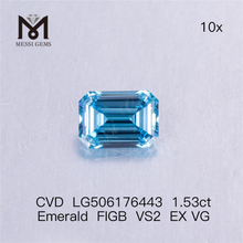 1,53 ct Emerald Cut lab dyrket diamant Blå diamant engrospris