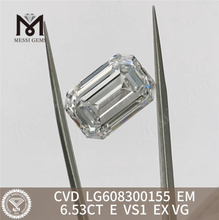 6.53CT E VS1 Emerald menneskeskabte laboratoriediamanter IGI Certified Brilliance丨Messigems CVD LG608300155