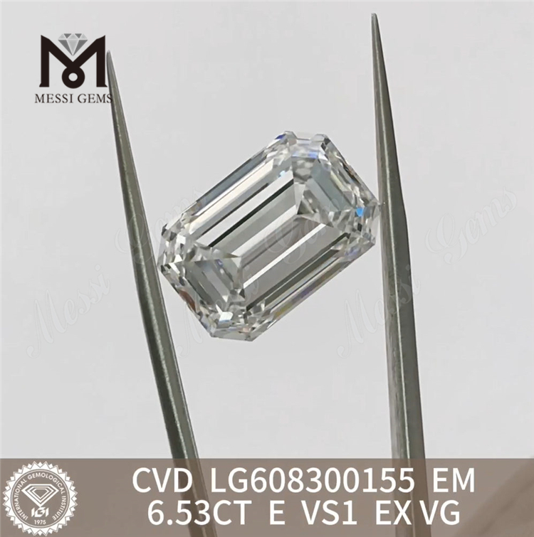 6.53CT E VS1 Emerald menneskeskabte laboratoriediamanter IGI Certified Brilliance丨Messigems CVD LG608300155